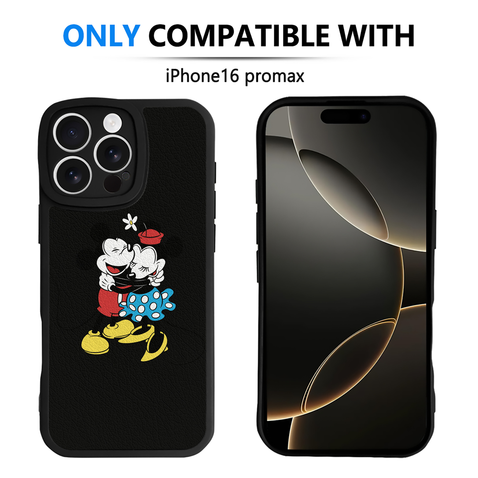 （画像用） ミッキーマウス Mickey Mouse 【iPhone 16シリーズ対応】シリコンスマホケース（レザー調） 材質：シリコン